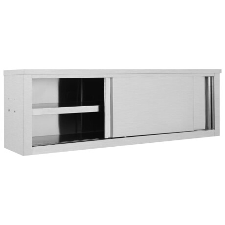 vidaXL Keukenbovenkast met schuifdeuren 150x40x50 cm roestvrij staal afbeelding2 - 1