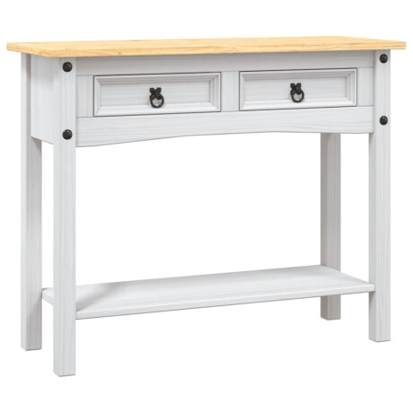 vidaXL Wandtafel Mexicaans grenenhout Corona-stijl 90x34,5x73 cm wit afbeelding2 - 1