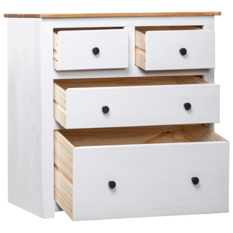 vidaXL Dressoir Panama Range 80x40x83 cm grenenhout wit afbeelding2 - 1