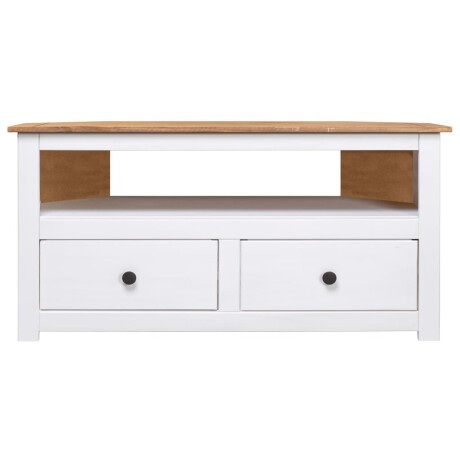 vidaXL Tv-hoekkast Panama Range 93x49x49 cm massief grenenhout wit afbeelding2 - 1