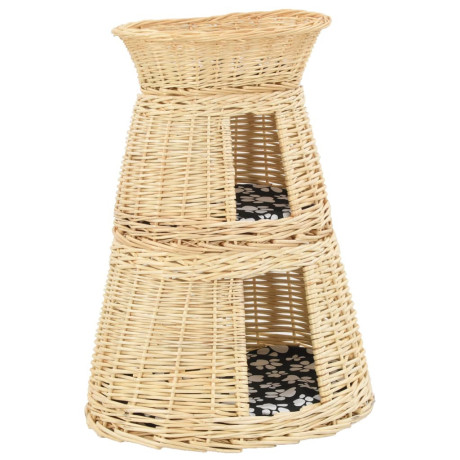 vidaXL 3-delige Kattenmandset met kussens 47x34x60cm natuurlijk wilgen afbeelding2 - 1