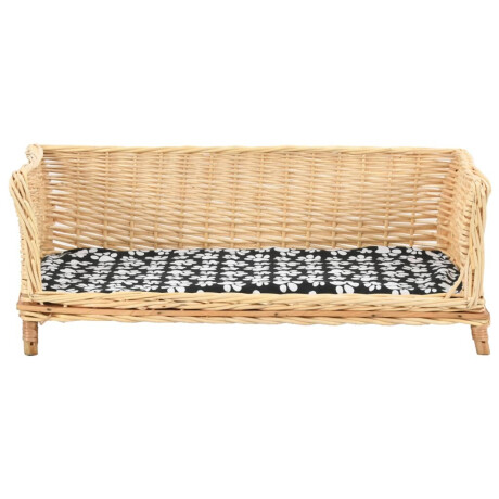 vidaXL Hondenmand met kussen 90x54x35 cm natuurlijk wilgen afbeelding2 - 1