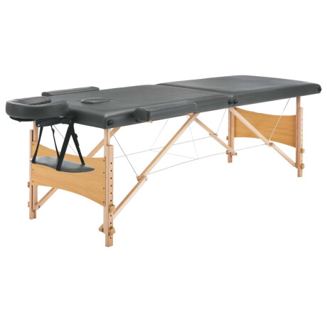 vidaXL Massagetafel met 2 zones 186x68 cm houten frame antraciet afbeelding2 - 1