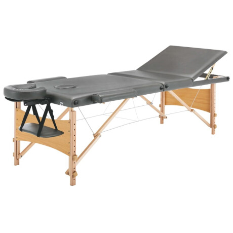 vidaXL Massagetafel met 3 zones 186x68 cm houten frame antraciet afbeelding2 - 1