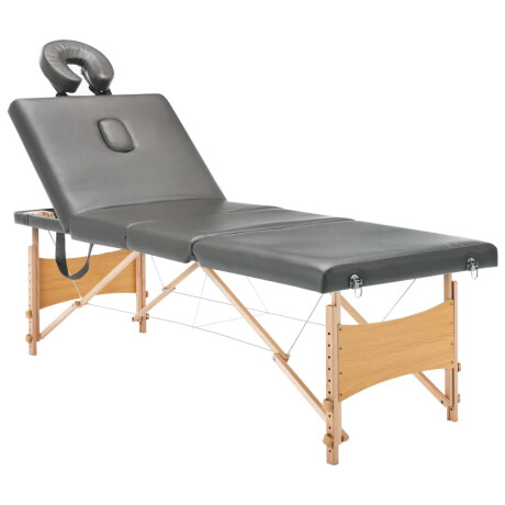 vidaXL Massagetafel met 4 zones 186x68 cm houten frame antraciet afbeelding2 - 1