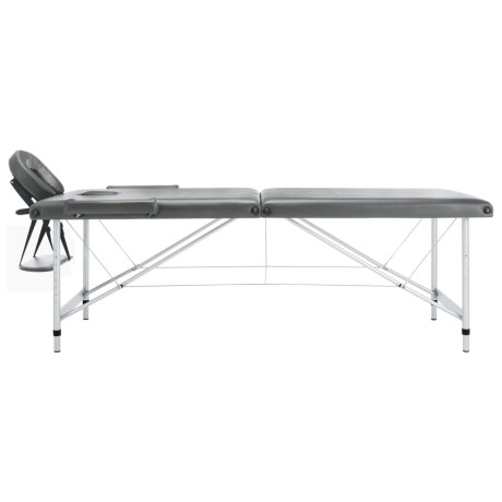 vidaXL Massagetafel met 2 zones 186x68 cm aluminium frame antraciet afbeelding2 - 1