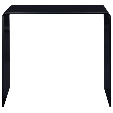 vidaXL Salontafel 50x50x45 cm gehard glas zwart afbeelding2 - 1