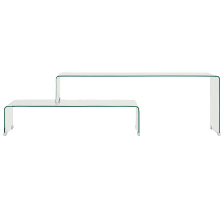 vidaXL 2-delige salontafelset 90x30x20/110x30x40 cm gehard glas afbeelding2 - 1