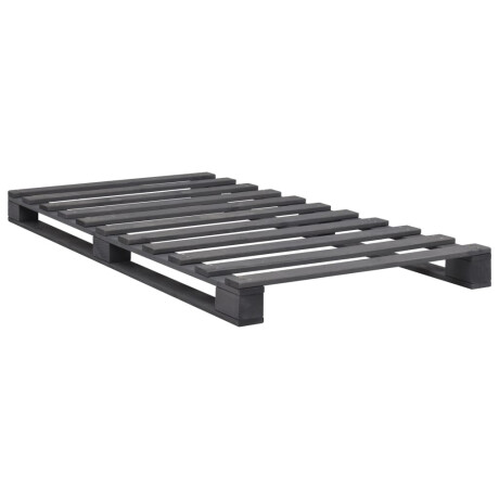 vidaXL Bedframe pallet massief grenenhout grijs 90x200 cm afbeelding2 - 1