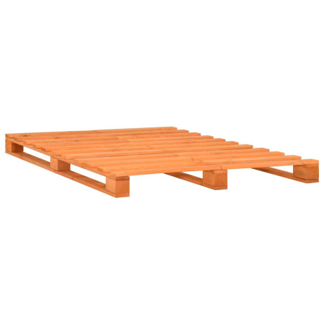 vidaXL Bedframe pallet massief grenenhout bruin 140x200 cm afbeelding2 - 1