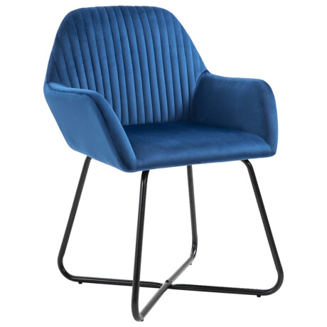 vidaXL Eetkamerstoelen 4 st fluweel blauw afbeelding2 - 1