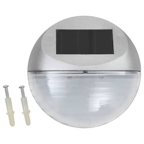 vidaXL Solarwandlampen LED 24 st rond zilverkleurig afbeelding2 - 1