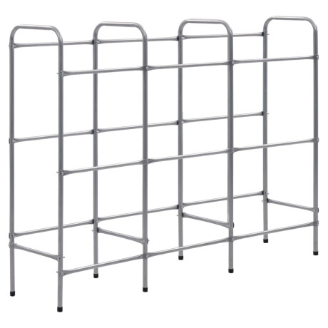 vidaXL Opbergrek voor 9 kratten 145x33x116 staal zilverkleurig afbeelding2 - 1