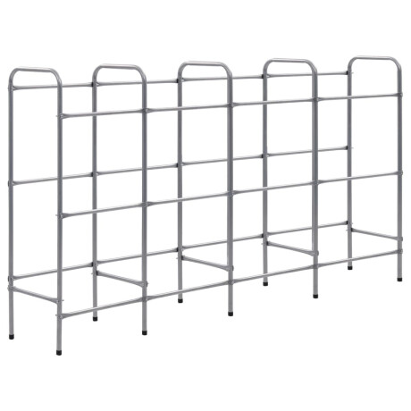 vidaXL Opbergrek voor 12 kratten 190x33x116 cm staal zilverkleurig afbeelding2 - 1