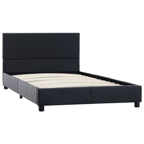 vidaXL Bedframe kunstleer zwart 90x200 cm afbeelding2 - 1