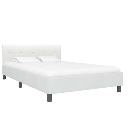 vidaXL Bedframe kunstleer wit 140x200 cm afbeelding2 - 1