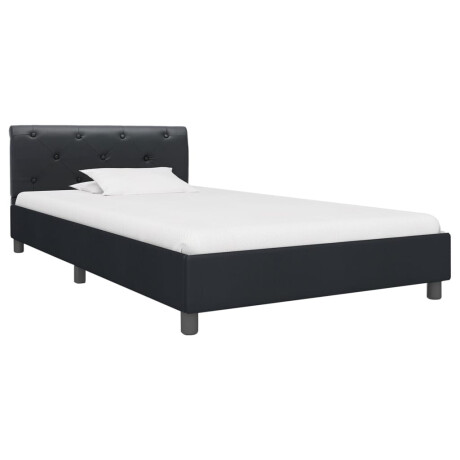 vidaXL Bedframe kunstleer zwart 90x200 cm afbeelding2 - 1