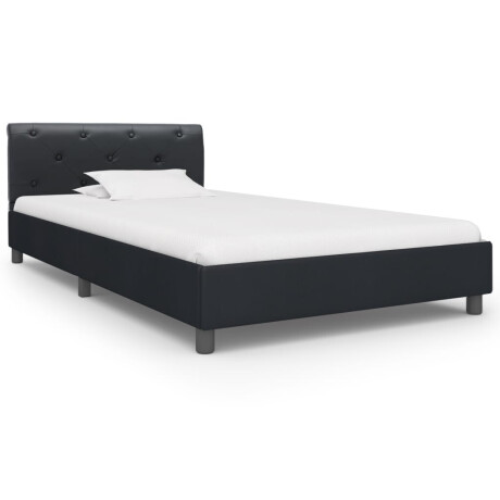 vidaXL Bedframe kunstleer zwart 100x200 cm afbeelding2 - 1