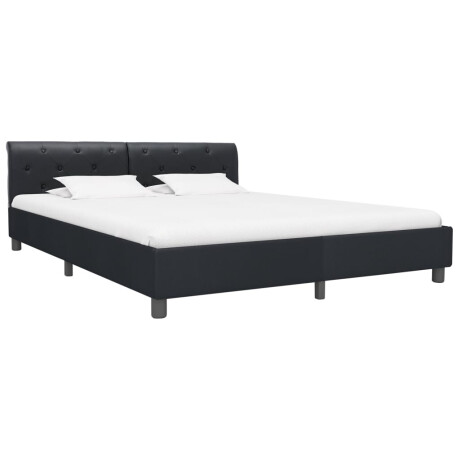 vidaXL Bedframe kunstleer zwart 160x200 cm afbeelding2 - 1