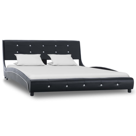 vidaXL Bed met matras kunstleer zwart 140x200 cm afbeelding2 - 1