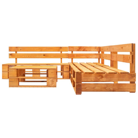 vidaXL 4-delige Loungeset pallet hout honingbruin afbeelding2 - 1