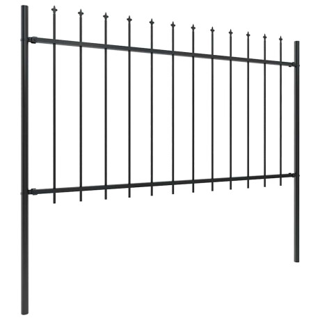 vidaXL Tuinhek met speerpunt staal 537x100 cm zwart afbeelding2 - 1