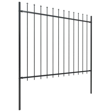 vidaXL Tuinhek met speerpunt staal 1070x150 cm zwart afbeelding2 - 1