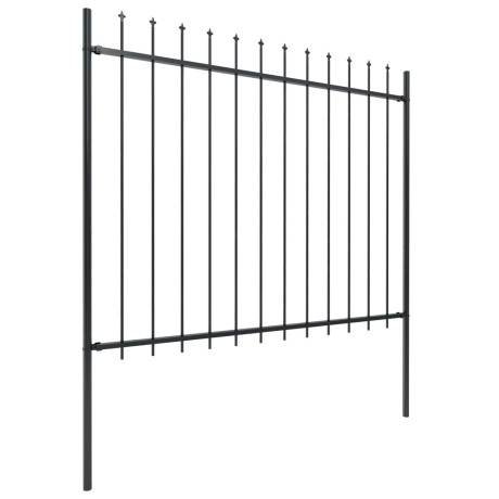 vidaXL Tuinhek met speerpunt staal 1426x150 cm zwart afbeelding2 - 1