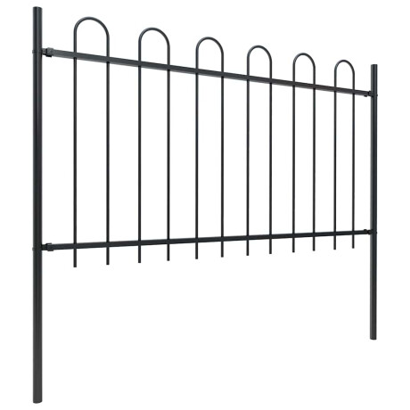 vidaXL Tuinhek met ringtop staal 359x100 cm zwart afbeelding2 - 1