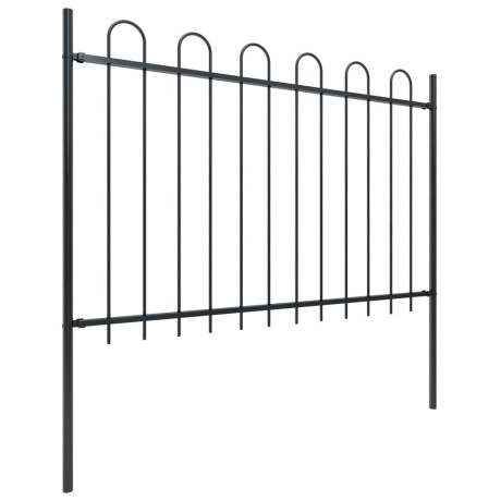 vidaXL Tuinhek met ringtop staal 359x120 cm zwart afbeelding2 - 1