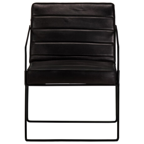 vidaXL Fauteuil echt leer zwart afbeelding2 - 1