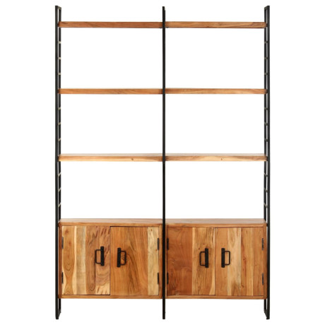 vidaXL Boekenkast met 4 schappen 124x30x180 cm massief acaciahout afbeelding2 - 1