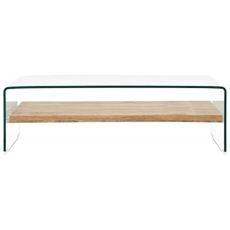 vidaXL Salontafel 98x45x31 cm gehard glas transparant afbeelding2 - 1