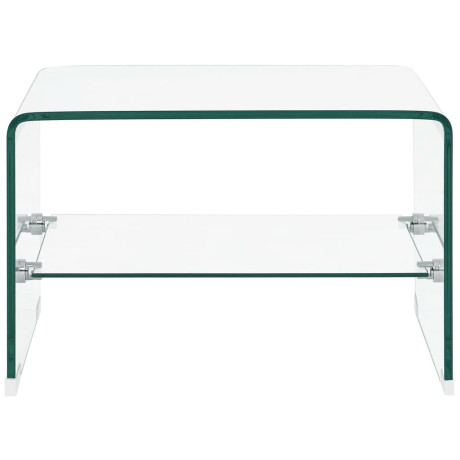 vidaXL Salontafel 50x45x33 cm gehard glas transparant afbeelding2 - 1