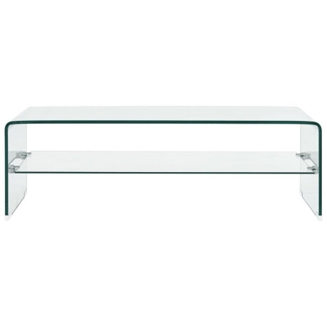 vidaXL Salontafel 98x45x31 cm gehard glas transparant afbeelding2 - 1