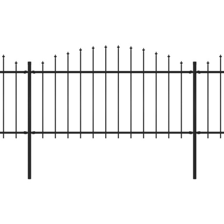 vidaXL Tuinhek met speerpunt staal 359x150 cm zwart afbeelding2 - 1
