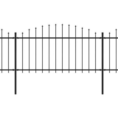 vidaXL Tuinhek met speerpunt staal 537x150 cm zwart afbeelding2 - 1