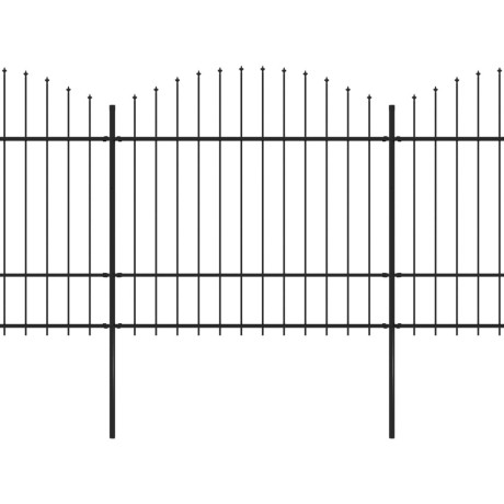 vidaXL Tuinhek met speerpunt staal 359x175 cm zwart afbeelding2 - 1