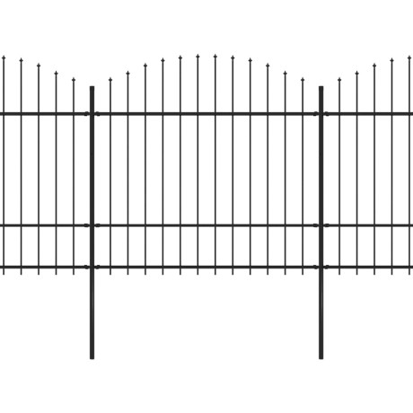 vidaXL Tuinhek met speerpunt staal 1070x175 cm zwart afbeelding2 - 1