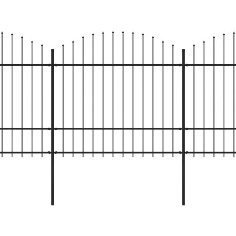 vidaXL Tuinhek met speerpunt staal 1426x175 cm zwart afbeelding2 - 1