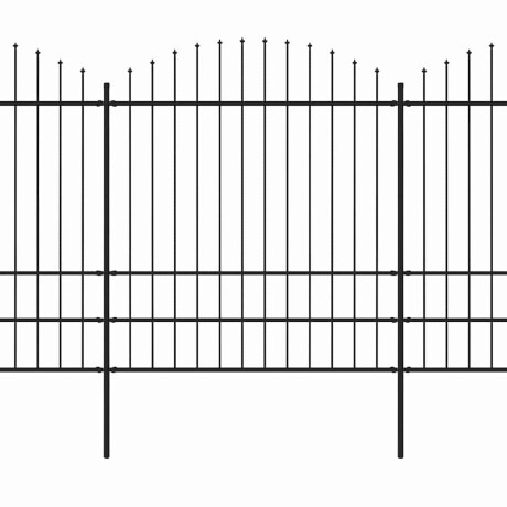 vidaXL Tuinhek met speerpunt staal 714,5x200 cm zwart afbeelding2 - 1