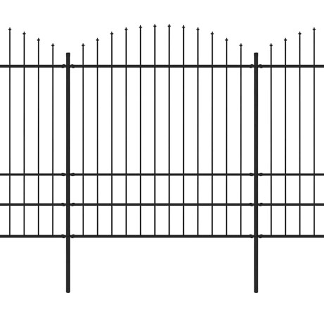 vidaXL Tuinhek met speerpunt staal 1070x200 cm zwart afbeelding2 - 1