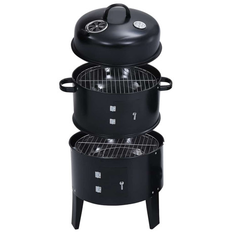 vidaXL Houtskoolroker barbecue-grill 3-in-1 40x80 cm afbeelding2 - 1