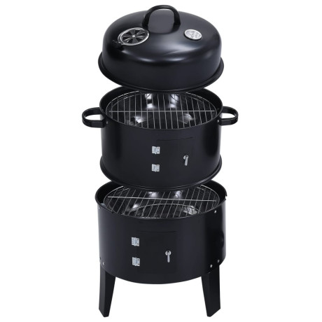 vidaXL Houtskoolroker barbecue-grill 3-in-1 40x80 cm afbeelding2 - 1