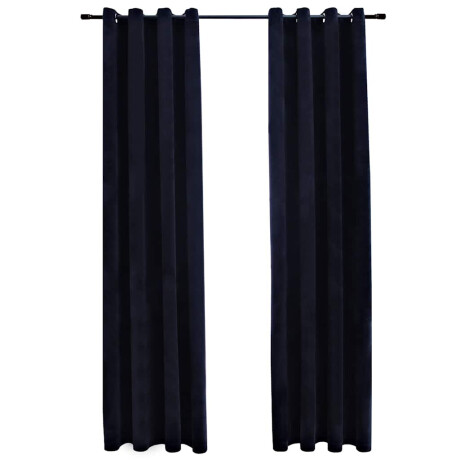 vidaXL Gordijn verduisterend met ringen 2 st 140x175 cm fluweel zwart afbeelding2 - 1