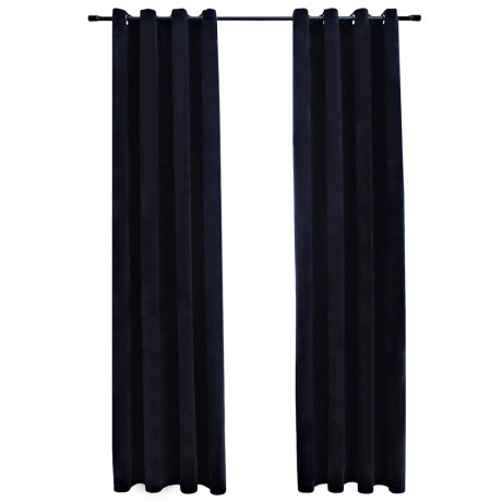 vidaXL Gordijn verduisterend met ringen 2 st 140x245 cm fluweel zwart afbeelding2 - 1