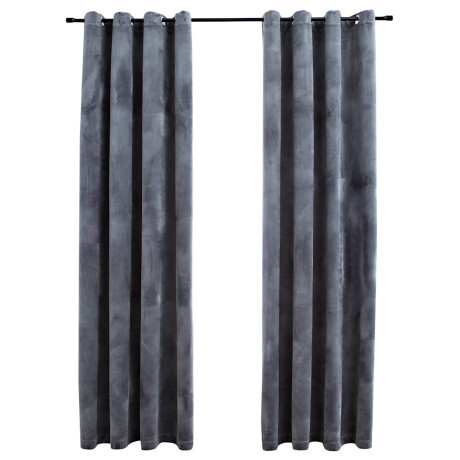 vidaXL Gordijn verduisterend ringen 2 st 140x175 cm fluweel antraciet afbeelding2 - 1