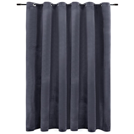 vidaXL Gordijn verduisterend met ringen 290x245 cm fluweel antraciet afbeelding2 - 1