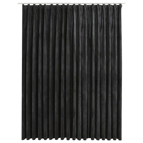 vidaXL Gordijn verduisterend met haken 290x245 cm fluweel antraciet afbeelding2 - 1