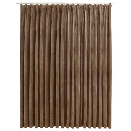 vidaXL Gordijn verduisterend met haken 290x245 cm fluweel beige afbeelding2 - 1